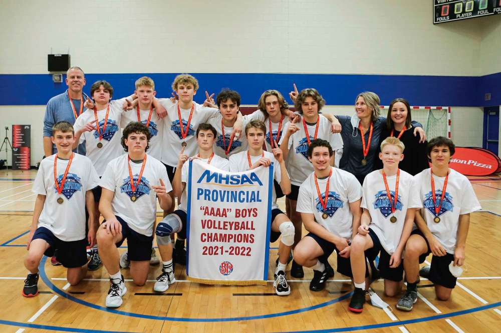 Photo by Terrence Lee
The Westgate Mennonite Collegiate Wings AAAA varsity boys volleyball team went undefeated all season.