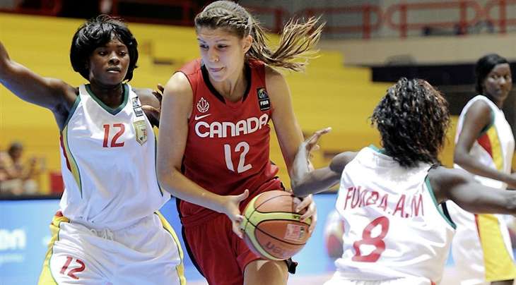 Supplied file photo courtesy of Canada Basketball
Emily Potter, pictured in this file photo playing for Canada, signed a professional contract to shoot hoops for Esperides Basketball Club in Greece in the 2021-22 season.