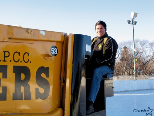 Photo by Avi Saper
Marcy Beaucage is known as the “Ice Man” at Roblin Park Community Centre.