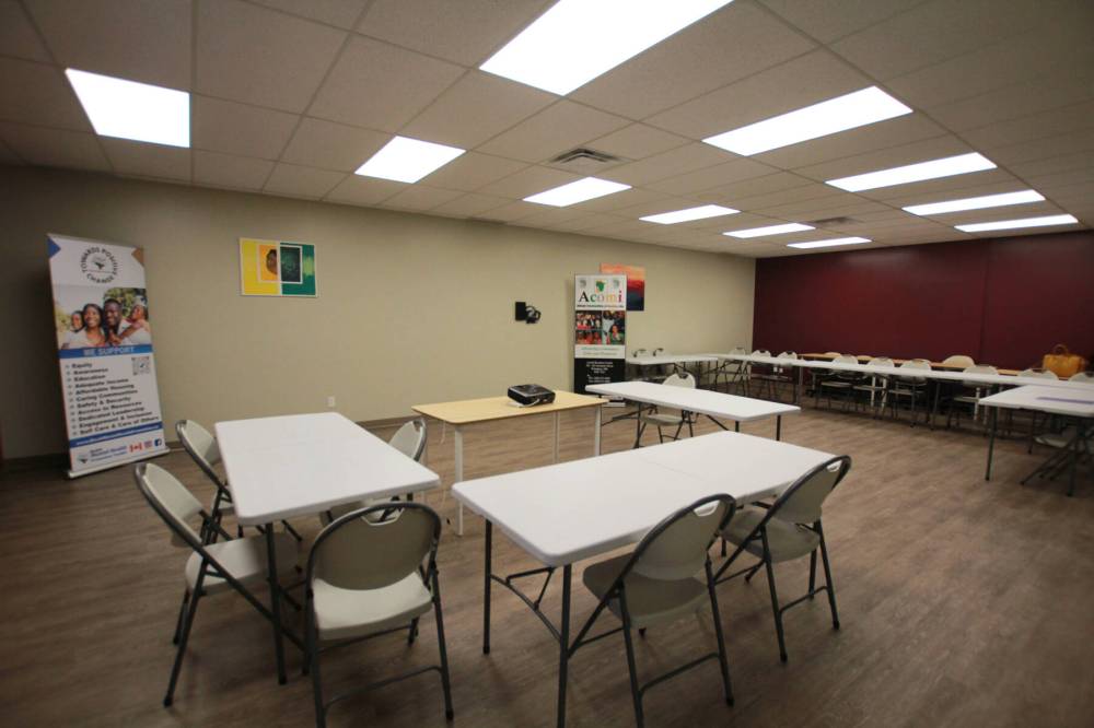 The new location’s multi-use room is ideal for the organization’s youth and senior groups, says Chuks Ojidoh, director of community programs.