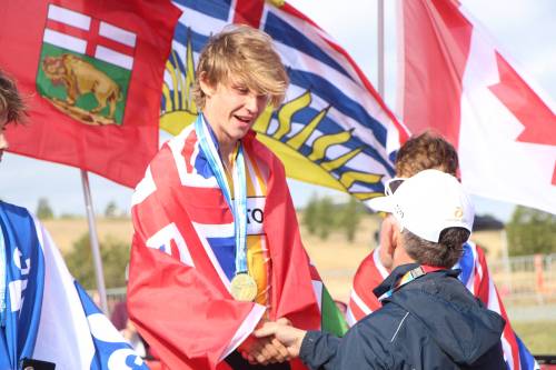 Supplied photo
                                Portage la Prairie’s Soren Weselake, pictured here after winning a gold medal in mountain biking, was Team Manitoba’s flag bearer for the closing ceremonies of the 2025 Canada Summer Games in St. John’s, N.L. on Aug. 24.