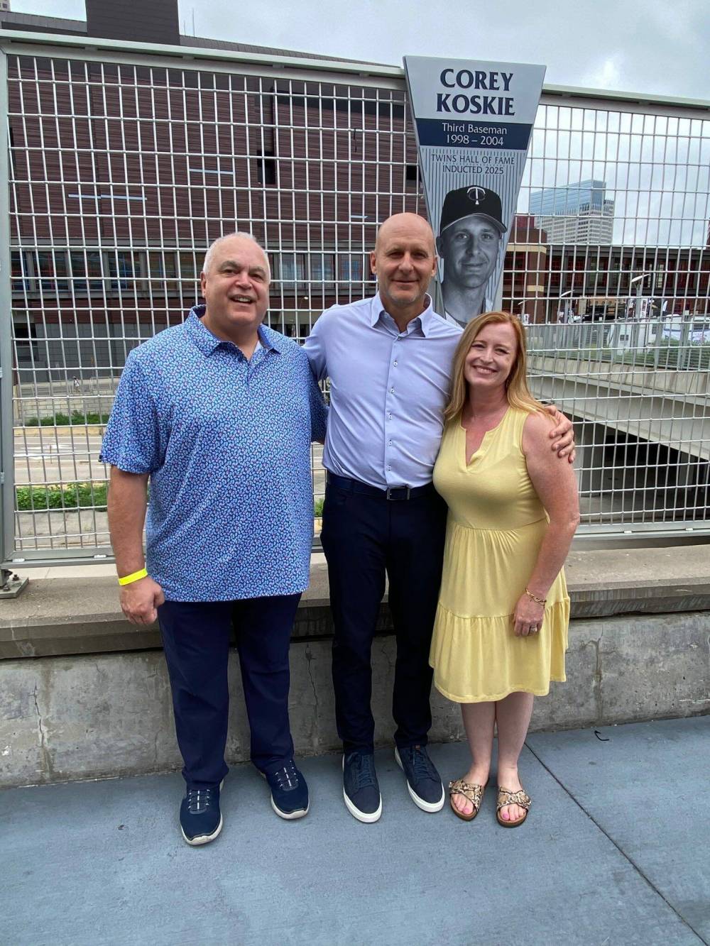 Supplied photo
(From left) Lorne Korol, Corey Koskie, Heather Korol at Koskie’s induction into the Minnesota Twins Hall of Fame before the Twins’ Aug. 17 game against the Detroit Tigers.