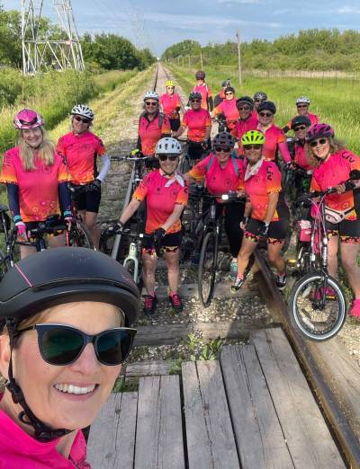 File photo
                                Cycling with Sarah, founded in 2022, is Manitoba’s first senior women’s cycling club. Co-founder Sarah Gravelle-McKenzie and club members will be honoured in a private member’s statement by Red River North MLA Jeff Wharton on Oct. 29.