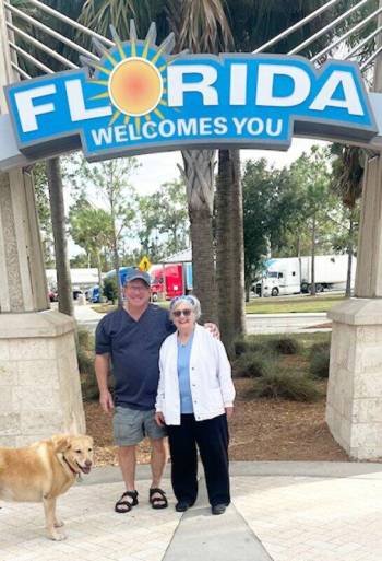 Supplied photo
                                Correspondent Freda Glow, her son and his dog, Andi, recently travelled from Winnipeg to Florida. Canadians staying in the U.S. long-term should fill out the appropriate documents before travelling.
