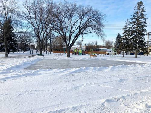 Photo by Susan Huebert
                                The rink at Abdo and Samira El Tassi Park in Elmwood looks as if it&rsquo;s ready for winter-skating season.