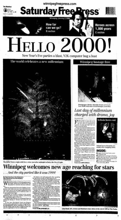 Free Press archives
                                The Jan. 1, 2000 edition of the Free Press welcomed a new millennium and looked ahead to the future.