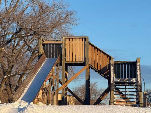 Photo by Emma Honeybun
                                Sledding spots abound in East Winnipeg.
