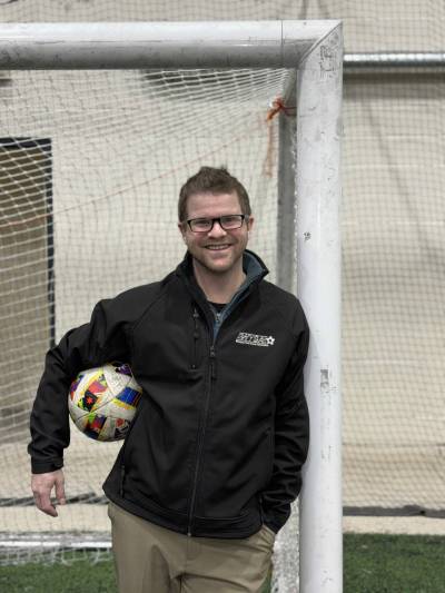 Supplied photo by Noel Kendle
                                Scott Dixon, executive director of the Winnipeg Youth Soccer Association, is pictured at WYSA&rsquo;s Chancellor Matheson Road base. WYSA&rsquo;s flagship annual tournament, the Golden Boy, runs Feb. 12 to 16 at four venues across the city.