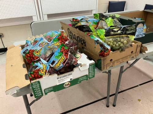 Photo by Susan Huebert
                                On Jan. 5, the Chalmers Neighbourhood Renewal Corporation offered free, rescued fruit and vegetables to neighbourhood residents.