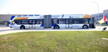 Free Press file photo
                                Winnipeg Transit recently introduced 60-foot battery fuelled buses to its fleet.
