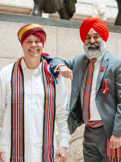 Supplied photo
                                St. Boniface MLA Robert Loiselle and Burrows MLA Diljeet Brar, pictured April 13, Turban Day, at the legislative building.