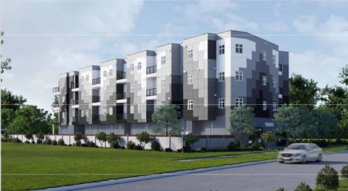 Supplied photo
                                Conceptual design for 1245 Court Ave. The building features 32-units and spaces for business.