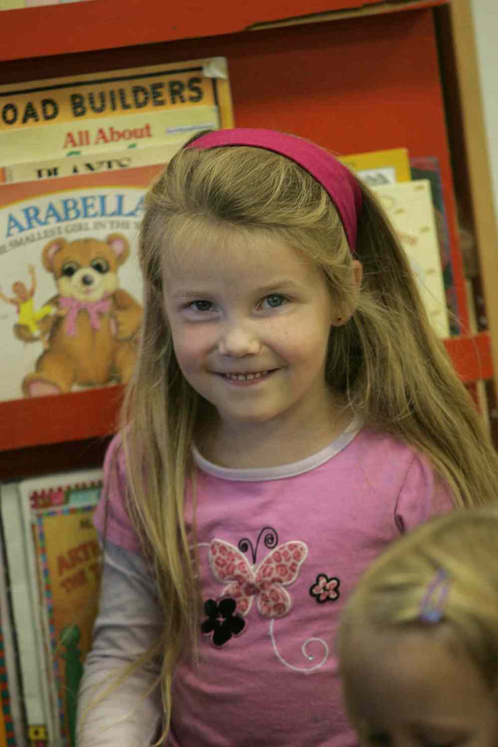 Megan, new to the group, on the first day of grade one at Windsor School (Wayne Glowacki / Winnipeg Free Press)