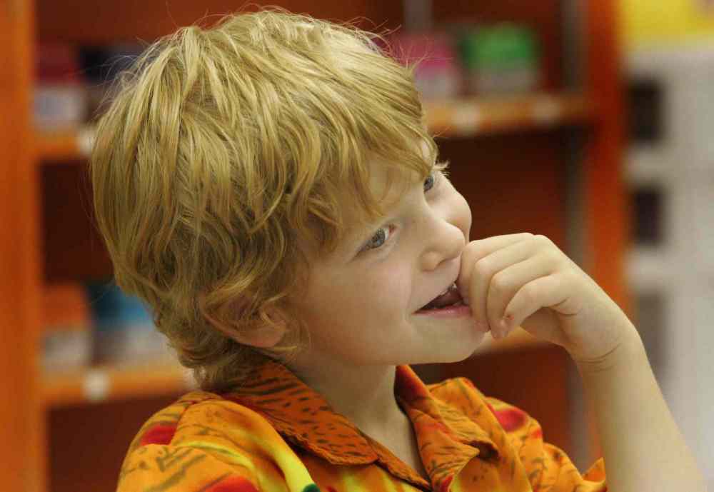 New student Griffin on the first day of Grade One. (Wayne Glowacki / Winnipeg Free Press)