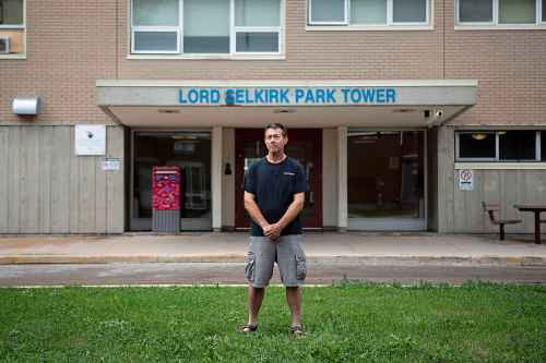 ANDREW RYAN / WINNIPEG FREE PRESS
Tom Kowalsky got stabbed while helping police during a raid in his apartment building in Lord Selkirk Park. Kowalsky is frustrated at the lack of security in his building.