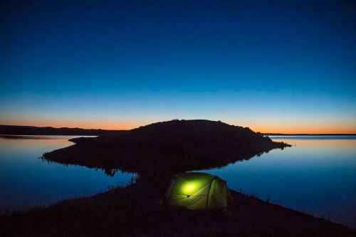 COURTESY JILLIAN BROWN Camping at Fort Peck Lake, a major reservoir in Montana formed by the Fort Peck Dam on the Missouri River.