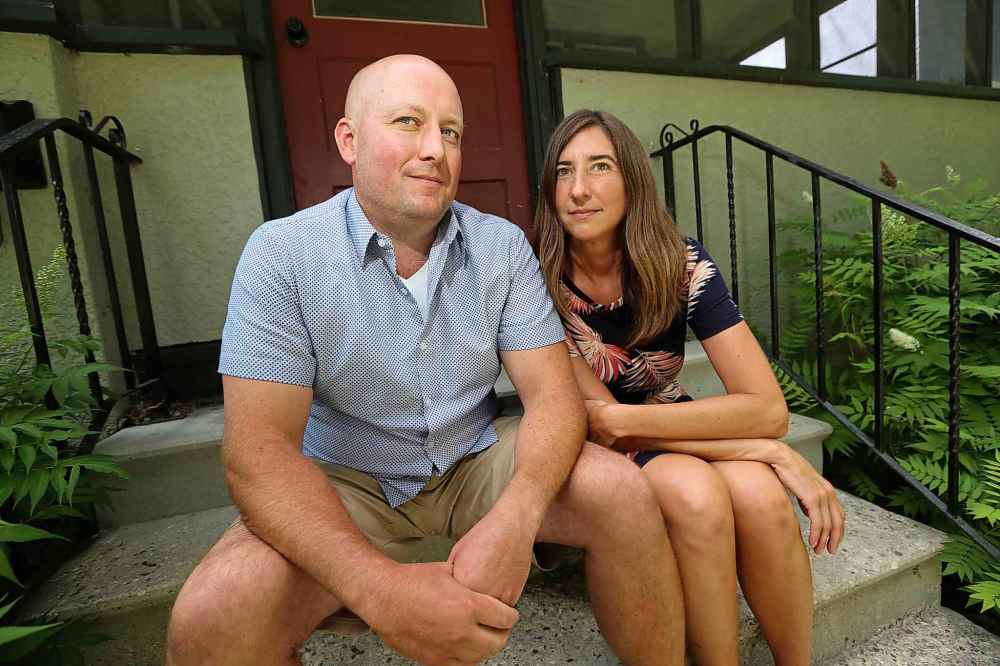 Ryan and Allison Potter had bear spray on them, which helped scare off the black bear. (Trevor Hagan / Winnipeg Free Press)