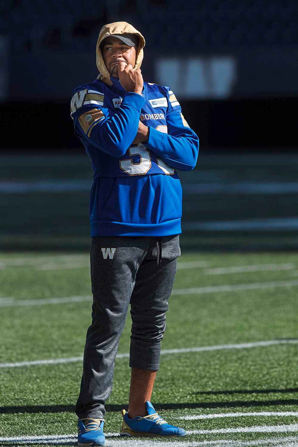 MIKE DEAL / WINNIPEG FREE PRESS
Winnipeg Blue Bombers' Andrew Harris (33) during practice at Investors Group Field Friday morning.