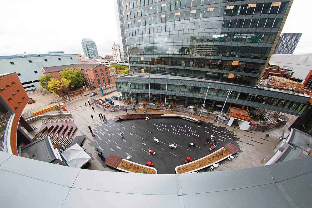MIKE DEAL / WINNIPEG FREE PRESS
True North Real Estate Development celebrated the official opening of True North Square's public plaza in September.