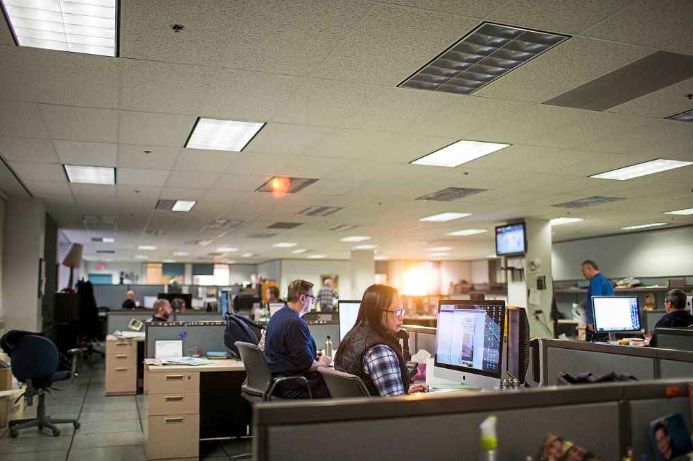 MIKAELA MACKENZIE / WINNIPEG FREE PRESS
The Winnipeg Free Press newsroom.