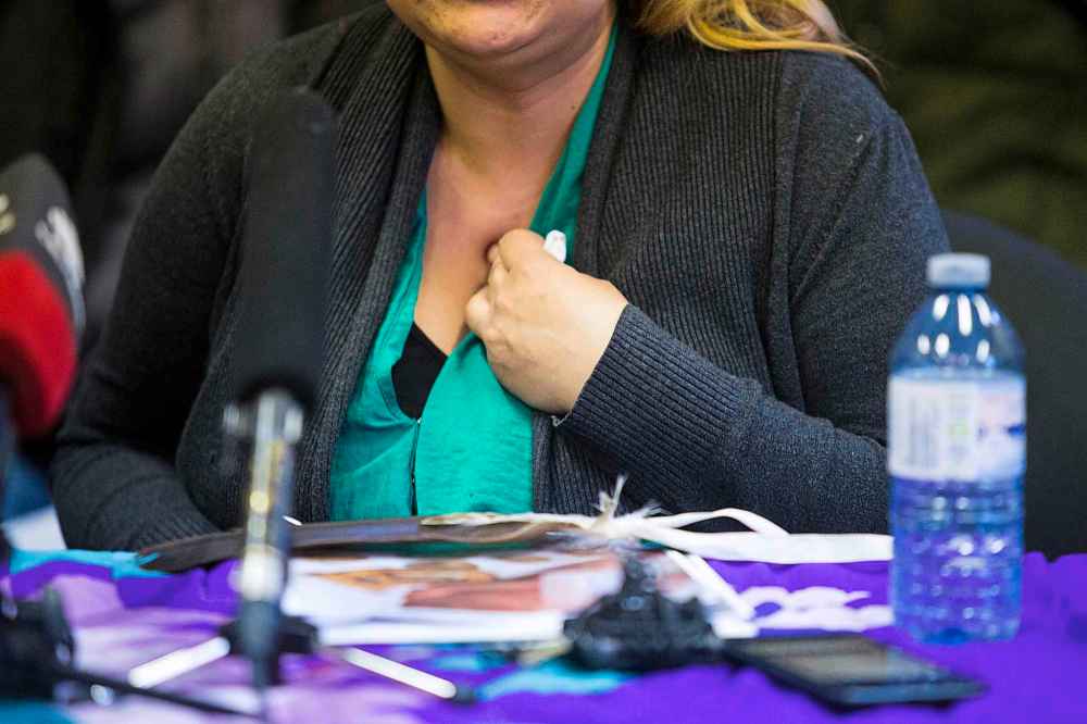 MIKAELA MACKENZIE / WINNIPEG FREE PRESS FILES
The mother spoke to the media the day after the apprehension of her newborn baby by Child and Family Services.