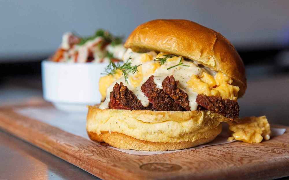 MIKE DEAL / WINNIPEG FREE PRESS
Breakfast at King + Bannatyne -- new breakfast menu
100 King St.
The popular Breakfast Brisket sandwich along with a side of Garlic Roasted Breakfast Potatoes.
190419 - Friday, April 19, 2019.