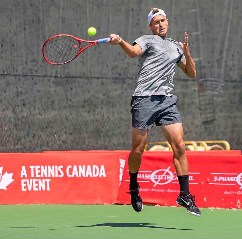 SASHA SEFTER / WINNIPEG FREE PRESS
Canadian tennis pro Peter Polanski during the National Bank Challenger at the Winnipeg lawn Tennis Club Wednesday.