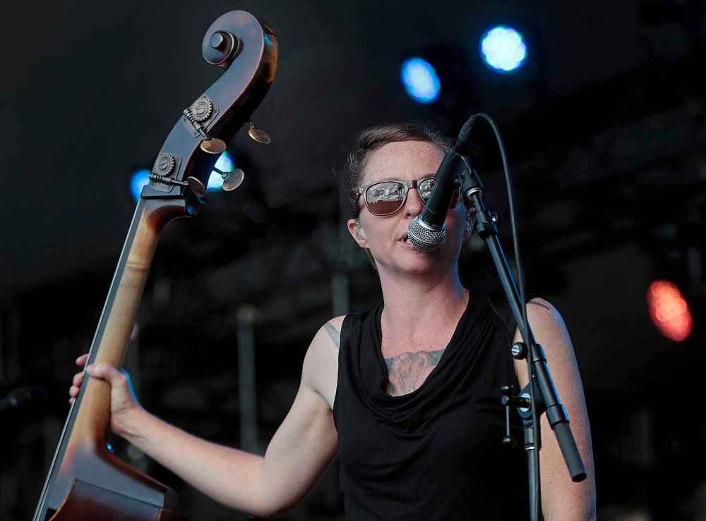 PHIL HOSSACK / WINNIPEG FREE PRESS
Upright bassist Lucia Turino of The Devil Makes Three on the main stage Friday evening.