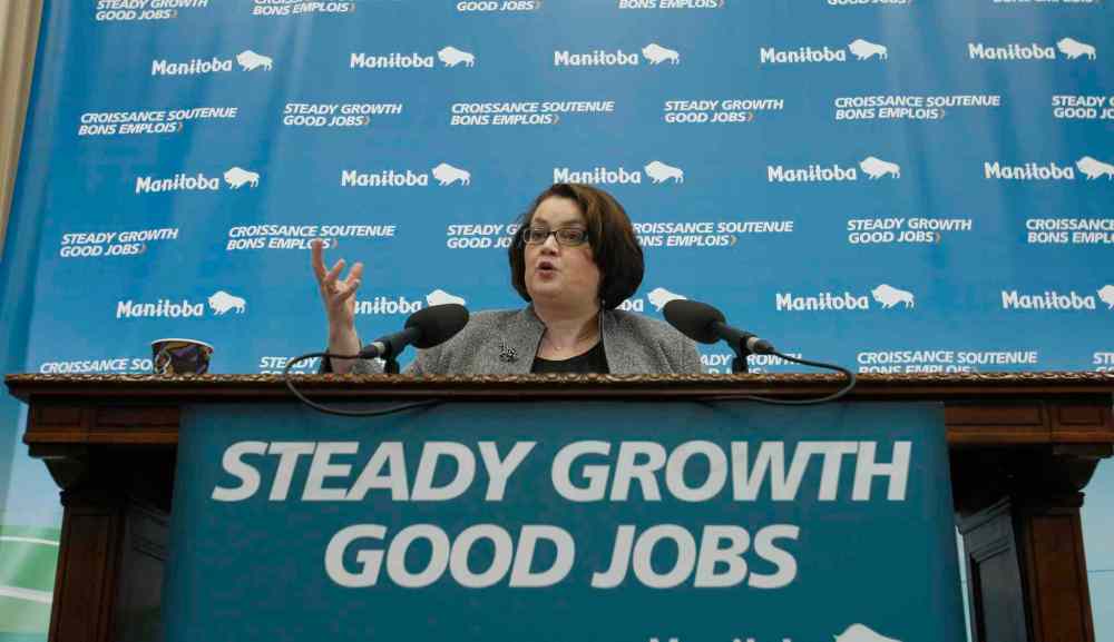 Wayne Glowacki / Winnipeg Free Press
Finance Minister Jennifer Howard prior to delivering the budget in the Manitoba Legislature this afternoon.