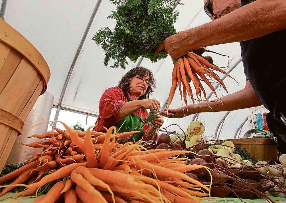 You can still pick up fresh produce — everything from carrots and cauliflower to kale and kohlrabi — at a local farmers market. (Wayne Glowacki / Winnipeg Free Press files)