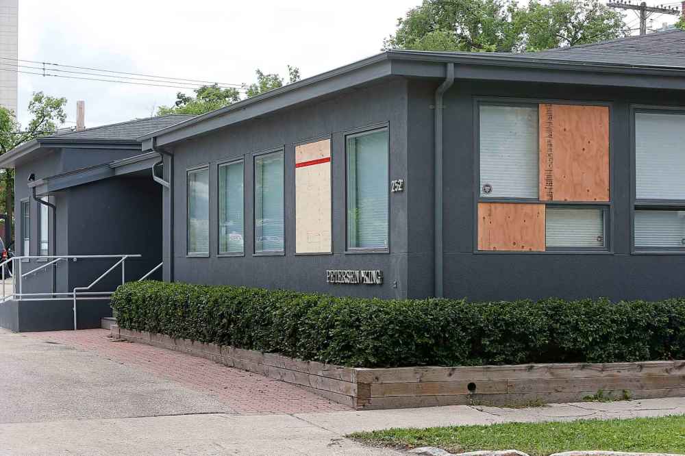 The law office at 252 River Ave. Monday where a bomb exploded injuring a lawyer last week. Wayne Glowacki / Winnipeg Free Press July 6  2015