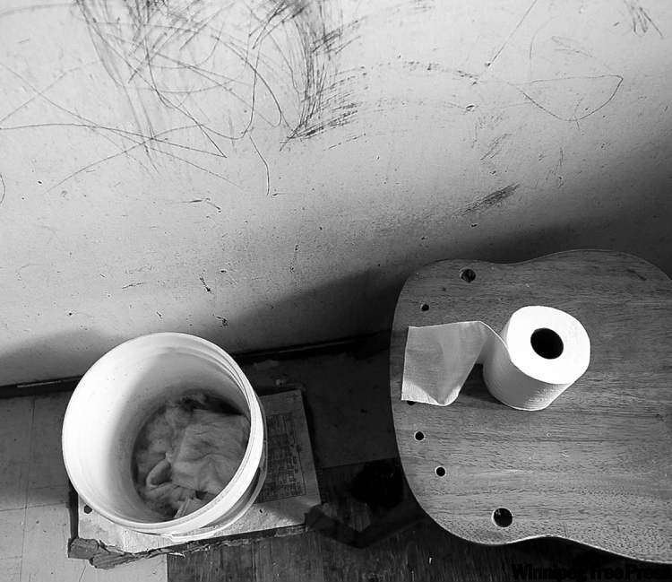 The bathroom facilities at Maurice and Marie Harper's house in Wasagamack First Nation.