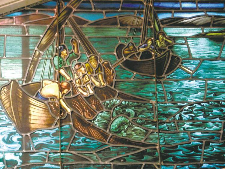 Submitted Photo
Detail of 'Fishers of Men' stained glass window in Gimli Lutheran Church .