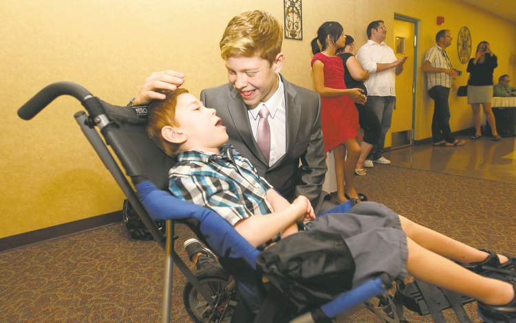 Ruth Bonneville / Winnipeg Free Press
Griffin says the thing he will miss the most about saying goodbye to Windsor School is walking his younger brother to class. 'Tyler means a lot to me.'