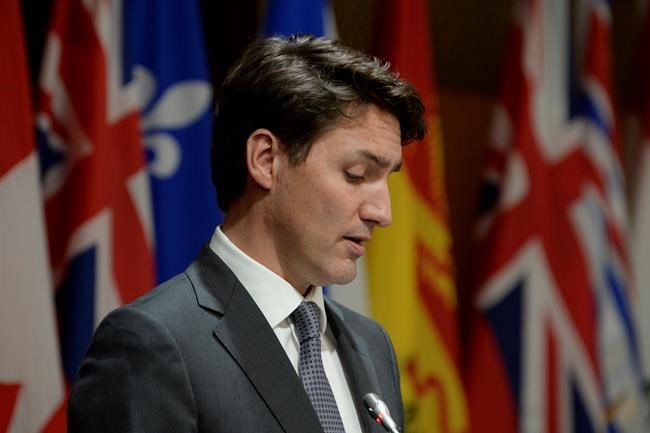 Prime Minister Justin Trudeau speaks during a news conference in Ottawa on Tuesday, April 2, 2019. Trudeau has kicked both former attorney general Jody Wilson-Raybould and fellow ex-cabinet minister Jane Philpott out of the Liberal caucus. THE CANADIAN PRESS/Adrian Wyld