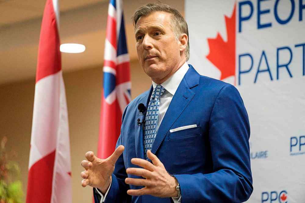 Maxime Bernier, leader of the People’s Party of Canada, tells the attendees that his policies will be fair for all Canadians.
