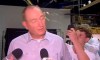 In this image made from video, a teenager breaks an egg on the head of Senator Fraser Anning while he holds a press conference, Saturday, March 16, 2019, in Melbourne, New Zealand. Following the mass shootings on Friday, Anning came under sharp criticism over tweets including one that said: ‚ÄúDoes anyone still dispute the link between Muslim immigration and violence?‚Äù (AP Photo)