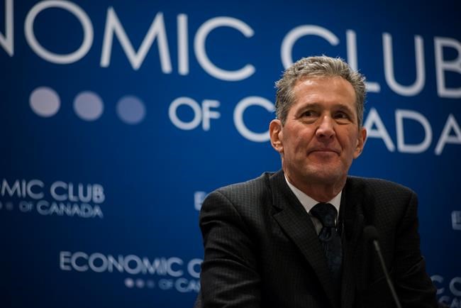 Manitoba Premier Brian Pallister speaks to the Economic Club of Canada about the challenges facing his province, the steps his government is taking to address them and how that approach may be an example for other governments facing similar challenges, in Toronto on Friday, January 13, 2017. THE CANADIAN PRESS/Christopher Katsarov
