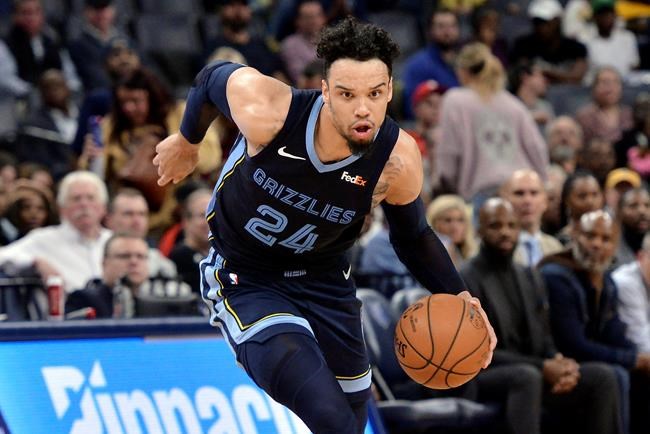 Memphis Grizzlies guard Dillon Brooks (24) handles the ball in the second half of an NBA basketball game against the Houston Rockets, Monday, Nov. 4, 2019, in Memphis, Tenn. The Canadian men's basketball team will play its Olympic qualifying tournament in Victoria, B.C., in June. Brooks appears to be willing to suit up for the qualifying tournament.THE CANADIAN PRESS/AP/Brandon Dill