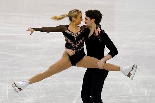 Canada's Kirsten Moore-Towers and Michael Marinaro perform their pairs free program routine during the ISU World Team Trophy Figure Skating competition Saturday, April 13, 2019 in Fukuoka, southwestern Japan. Canadian figure skater Kirsten Moore-Towers admits she put too much pressure on herself last season in a middling campaign marked by the absence of several high-profile athletes from the national team. THE CANADIAN PRESS/AP, Toru Hanai