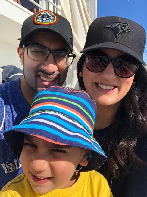 Adeel Khamisa, left, wife Selma and their three and a half year-old son Adam, are seen here in California's Laguna Beach on Monday March 11, 2019 in a handout photo. Khamisa is one of thousands of Canadians who found their March break vacations upended after Canada joined dozens of other countries in closing its skies to the Boeing 787 Max 8 over safety concerns, leaving travellers scrambling to rebook their flights. THE CANADIAN PRESS/HO, Adeel Khamisa *MANDATORY CREDIT*