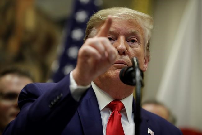 President Donald Trump speaks after a signing ceremony for a trade agreement with Japan in the Roosevelt Room of the White House, Monday, Oct. 7, 2019, in Washington. (AP Photo/Evan Vucci)