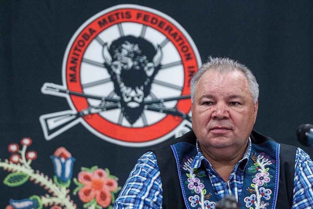 MIKE DEAL / WINNIPEG FREE PRESS FILES
David Chartrand, president of the Manitoba Metis Federation, said he’s willing to halt the Manitoba-Minnesota power line, claiming Pallister “backstabbed” the Métis.