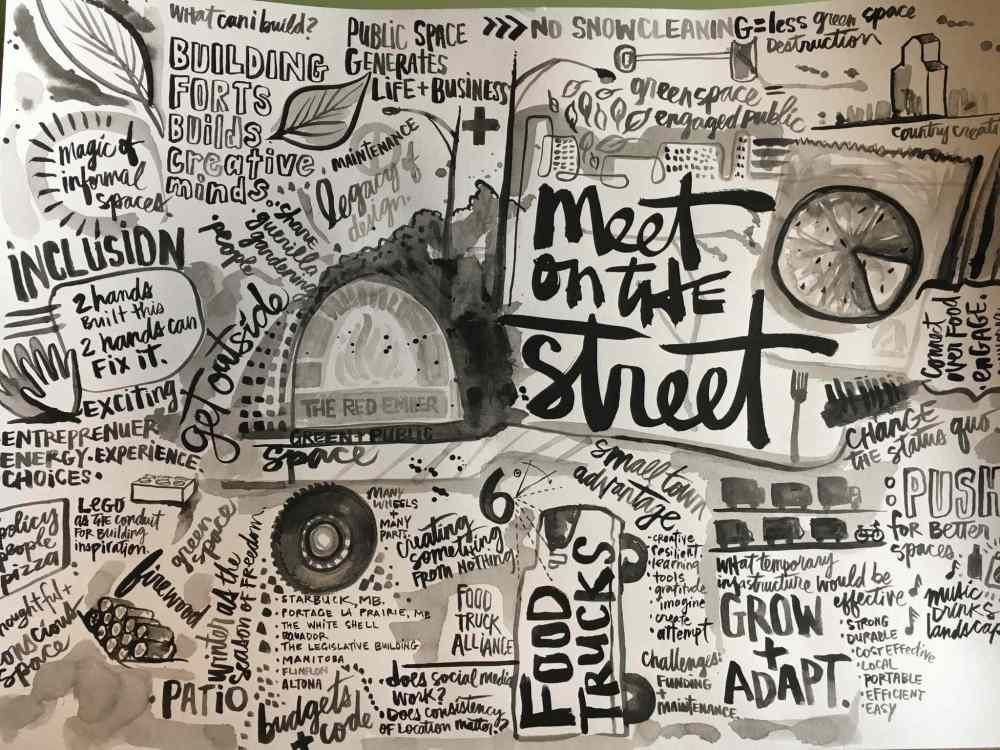 Kal Barteski's visualization of this month's conversation. (David Moder Photography)