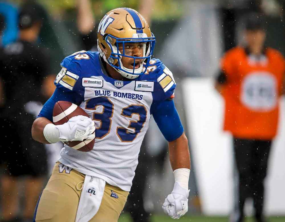 Under normal circumstances, Andrew Harris, would be a shoo-in for the Bombers' nomination for Most Outstanding Player and Most Outstanding Canadian and be considered a frontrunner to earn the West Division nominations. (Jeff McIntosh / Canadian Press files)