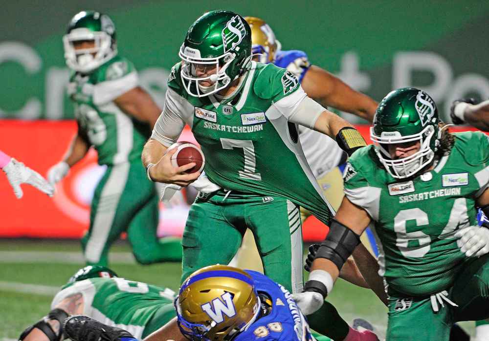 MARK TAYLOR / THE CANADIAN PRESS
Three teams in the CFL are enjoying success with backups at the helm, including Saskatchewan's Cody Fajardo (shown), Hamilton's Dane Evans and Montreal's Vernon Adams Jr.
