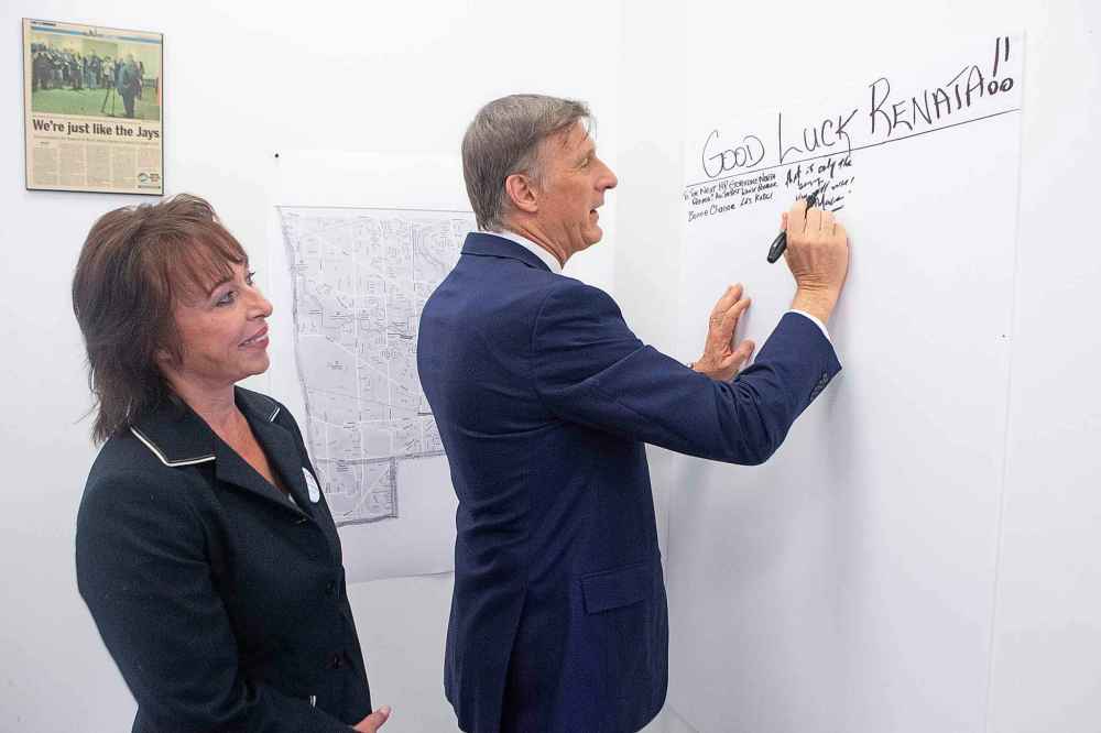 CHRIS YOUNG / THE CANADIAN PRESS FILES 
People's Party of Canada leader Maxime Bernier visits the campaign office of candidate Renata Ford, widow of late Toronto mayor Rob Ford.
