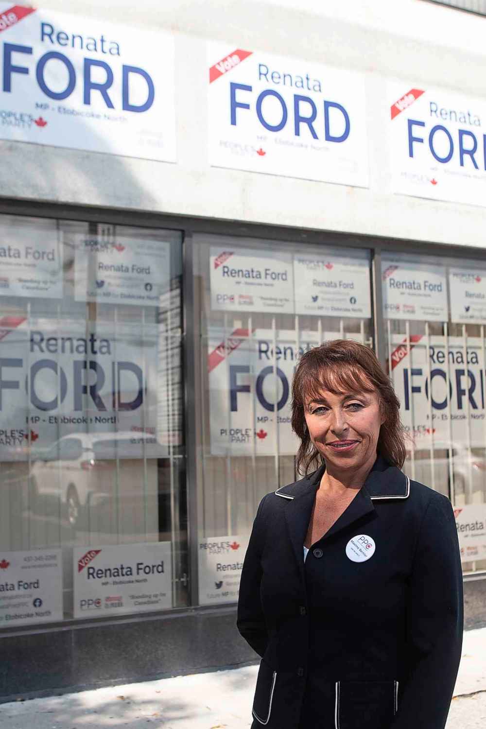 CHRIS YOUNG / THE CANADIAN PRESS FILES People's Party of Canada candidate  Renata Ford is pictured outside her campaign office in Etobicoke, Ontario.