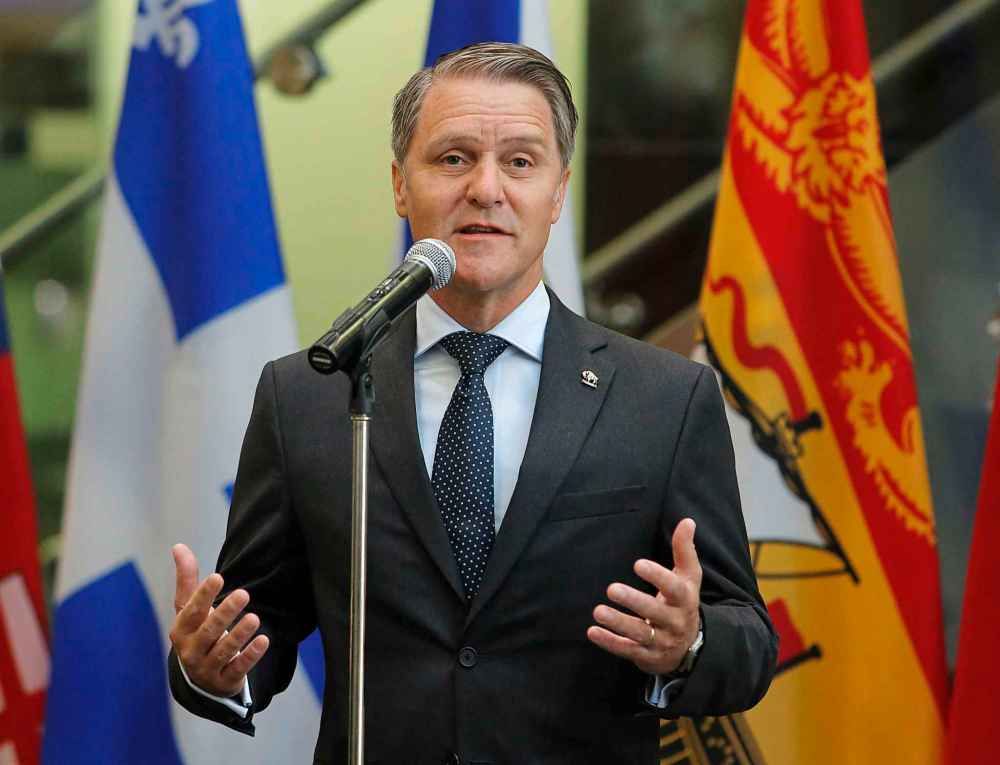 Patrick Doyle / The Canadian Press
Manitoba Finance Minister Cameron Friesen speaks with reporters before a meeting with federal, provincial and territorial finance ministers in Ottawa.