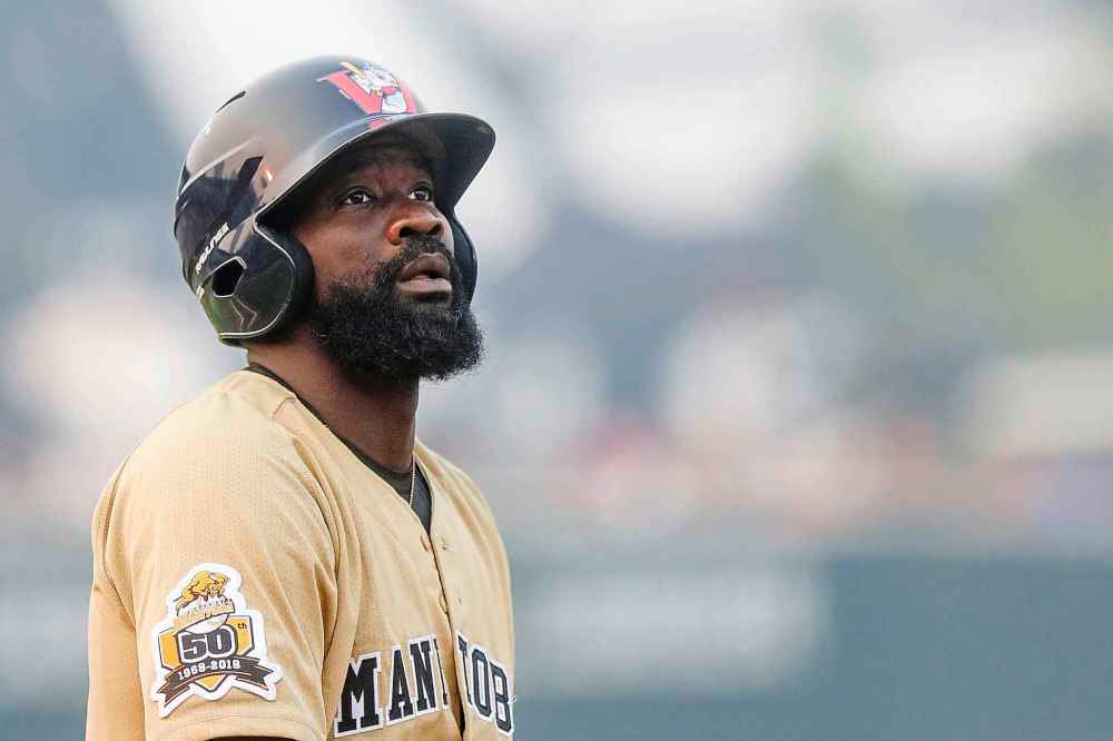 SASHA SEFTER / WINNIPEG FREE PRESS
Despite being the league's all-time leader in home runs and RBIs, Goldeyes' outfielder Reggie Abercrombie has been struggling at the plate this season with a team-worst .206 batting average.
